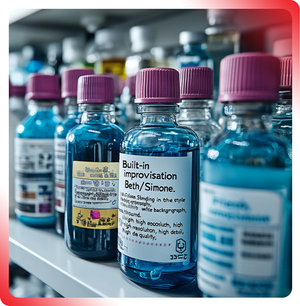 Labeling machine applying labels to cosmetic bottles in automated line