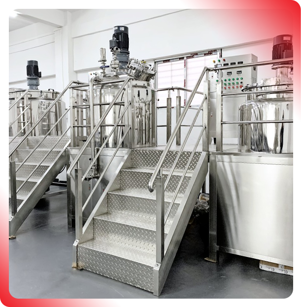 HONEMIX cosmetic machinery factory workshop for mixers and filling machine