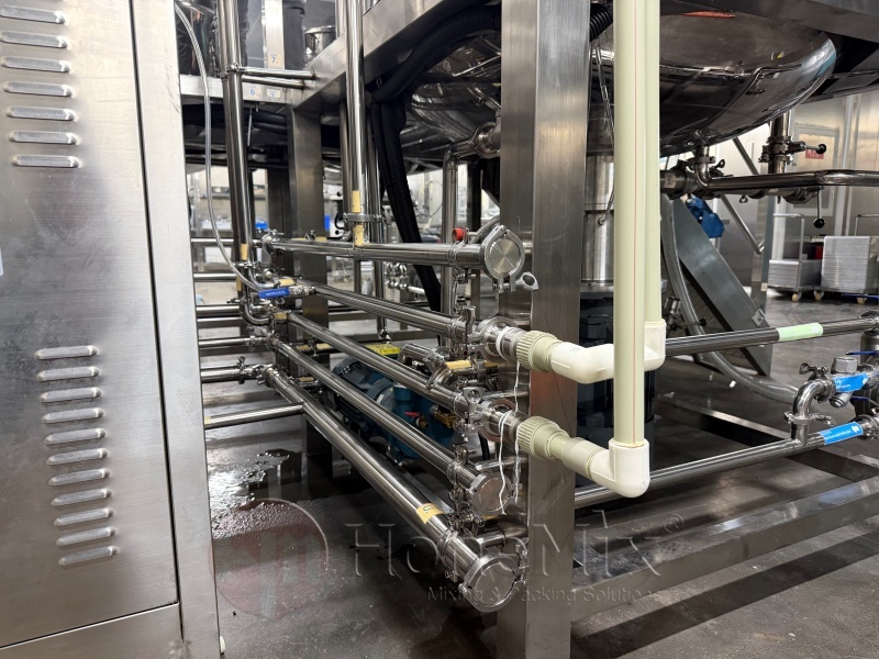 Honemix-Vacuum-Homogenizer-Mixer-Lower-Frame-And-Connection-Piping-View