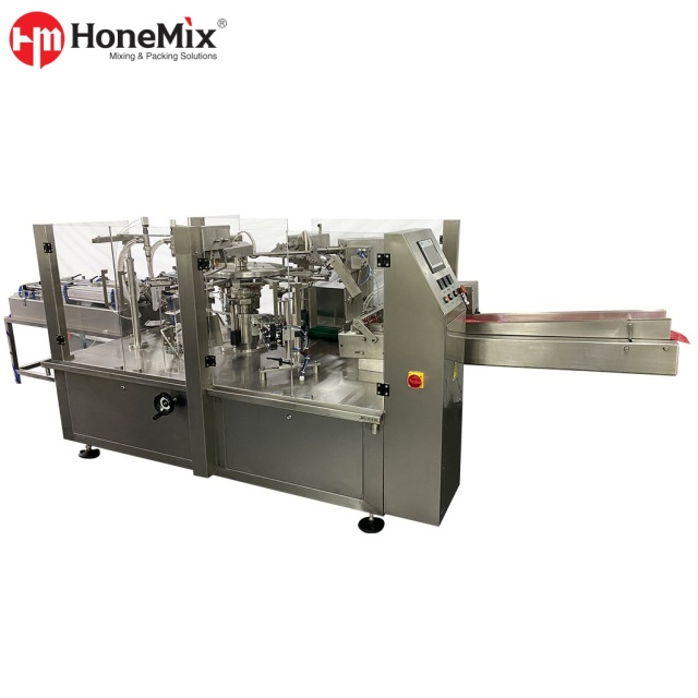 HONEMIX-Automatic-Stand-Up-Pouch-Filling-And-Sealing-Machine-Side-View
