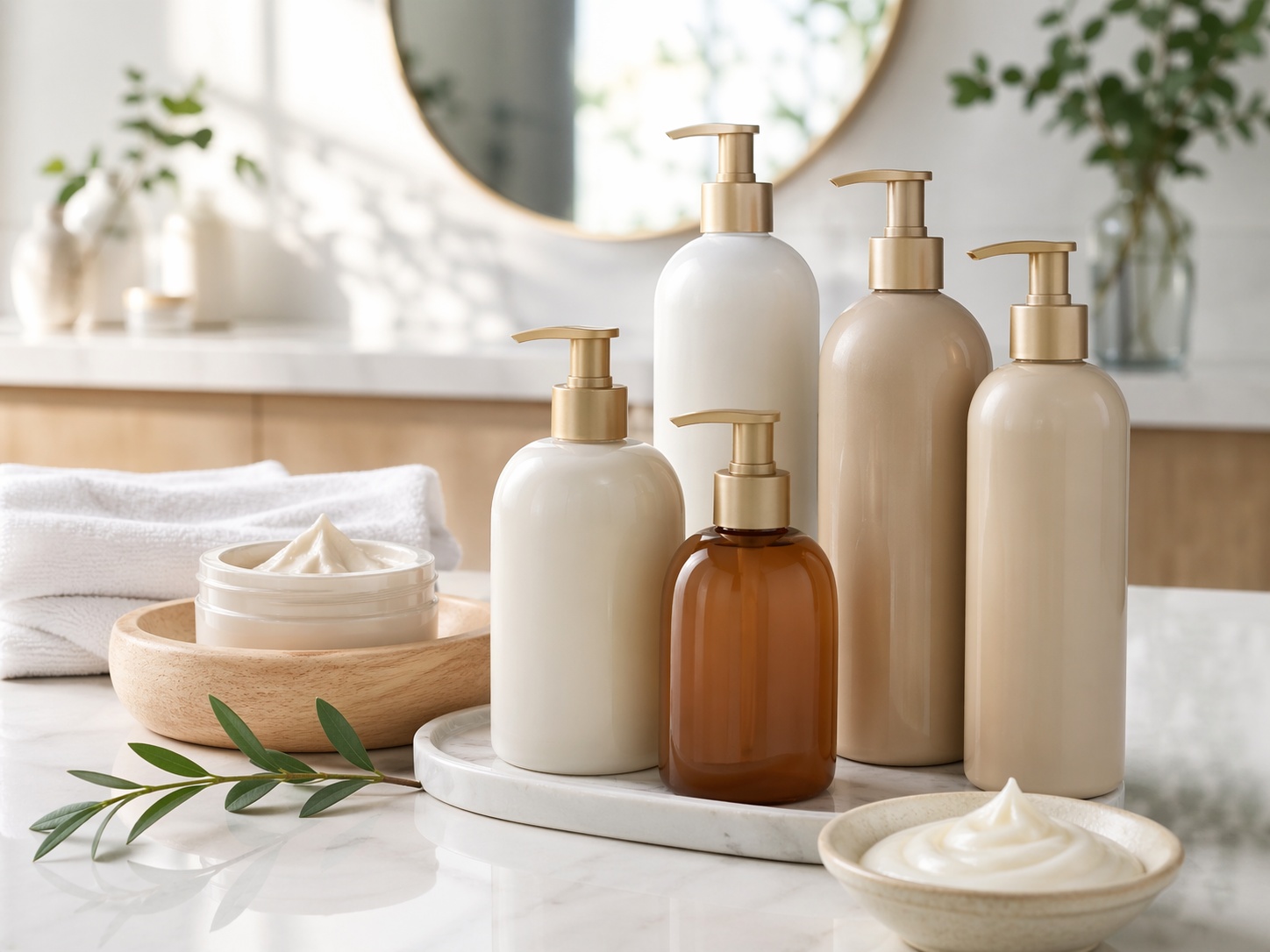 Lotion and liquid soap mixing