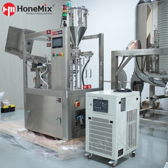 Honemix-HY-A60-Automatic-Plastic-Tube-Filling-And-Sealing-Machine-Angled-View