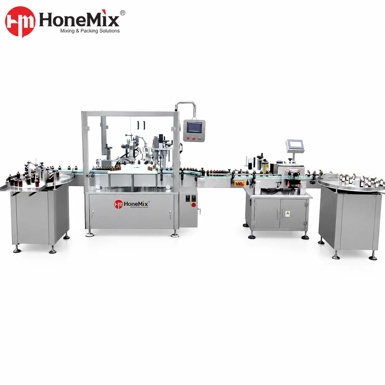Ligne de remplissage rotative automatique pour flacons compte-gouttes AFM-DGM
