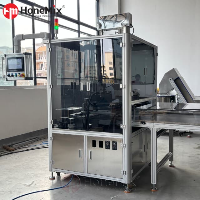 JX-HS automatic jar filling machine with servo-controlled dosing and heated material supply