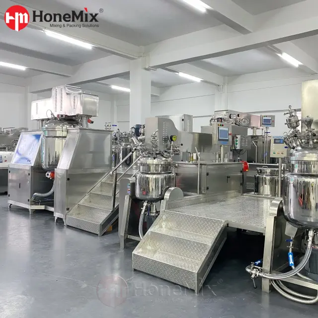 HVE-ADH Vacuum Emulsifying Mixer In Factory Workshop