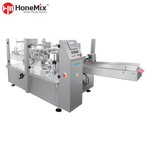 HONEMIX-Automatic-Stand-Up-Pouch-Filling-And-Sealing-Machine-Side-View