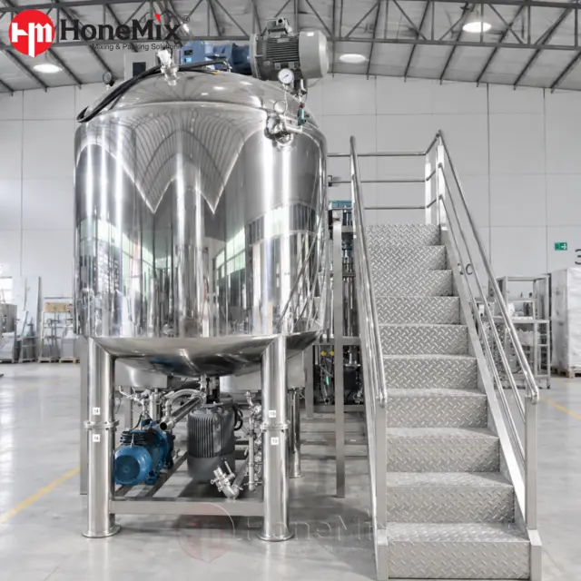 3000L HVE-F fixed vacuum emulsifying system for large-batch production
