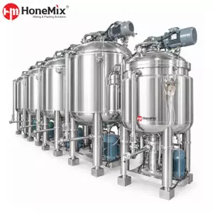 HCM-CF Customized Fixed Type Vacuum Emulsifying Mixer With Stainless Steel Mixing Tanks