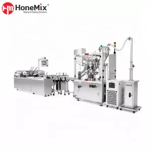 Linea automatica di macchine per il riempimento di tubi e l'astucciamento di tubi