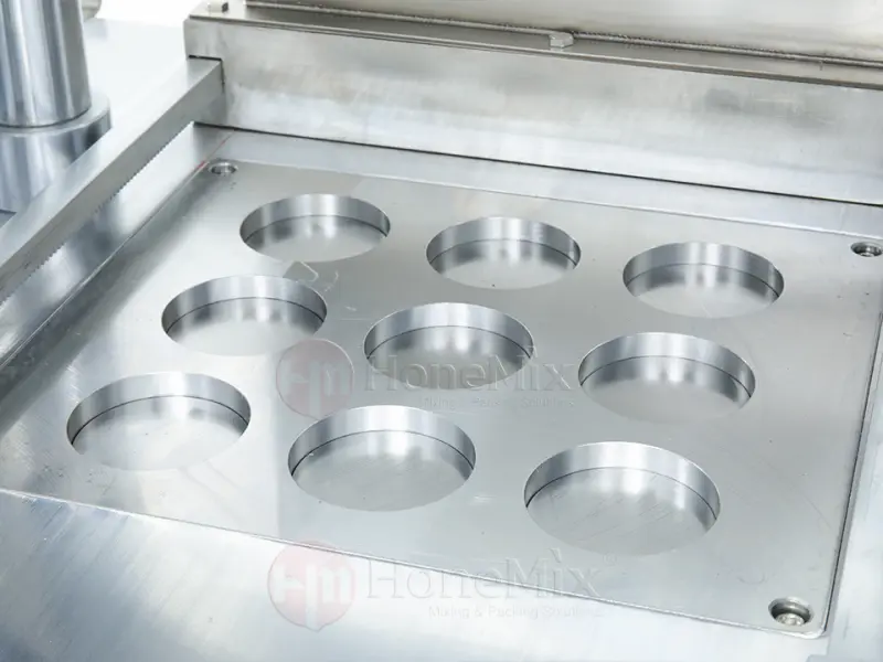 Custom multi-cavity mold for pressing eyeshadow and compact cosmetic powder
