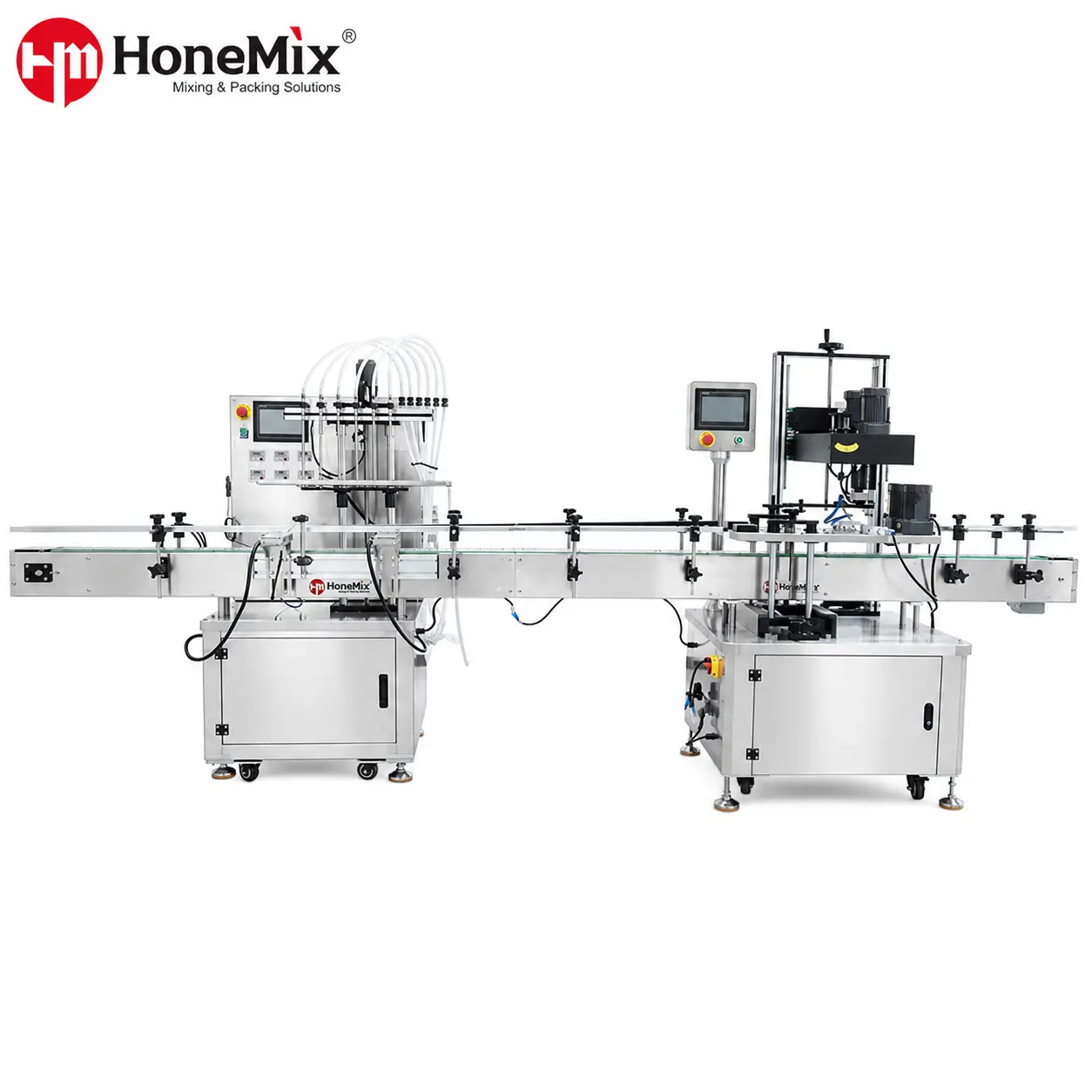 Honemix-Automatique-Magn&eacute;tique-Pompe-Liquide-Remplissage-Bouchage-Machine-Ligne Compl&egrave;te