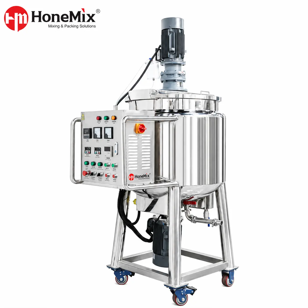 HONEMIX-R&eacute;servoir-de-m&eacute;lange-mobile-avec-bo&icirc;tier-de-commande-et-cadre-en-acier-inox