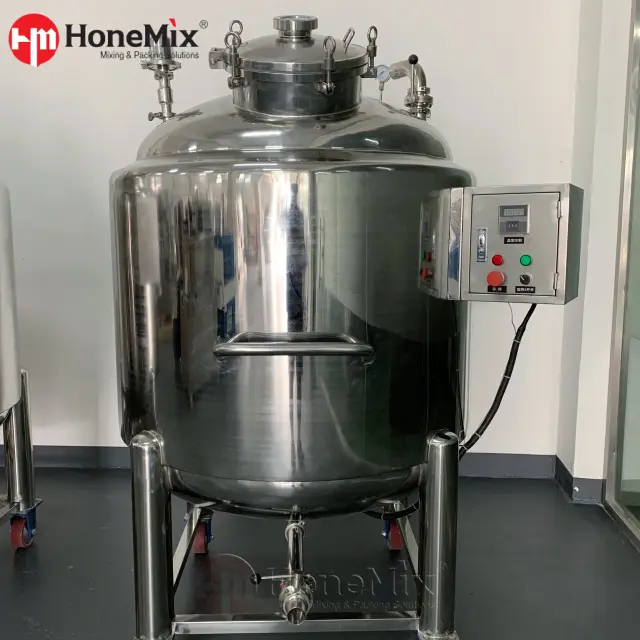 Industrial Electric Heating Mixing Storage Tank With SUS316L Contact Parts For Cosmetic And Home Care Liquids