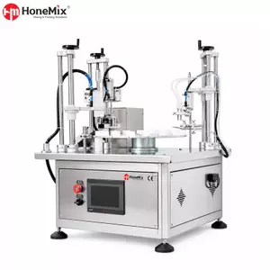 Perfume sample filling machine with integrated cap pressing