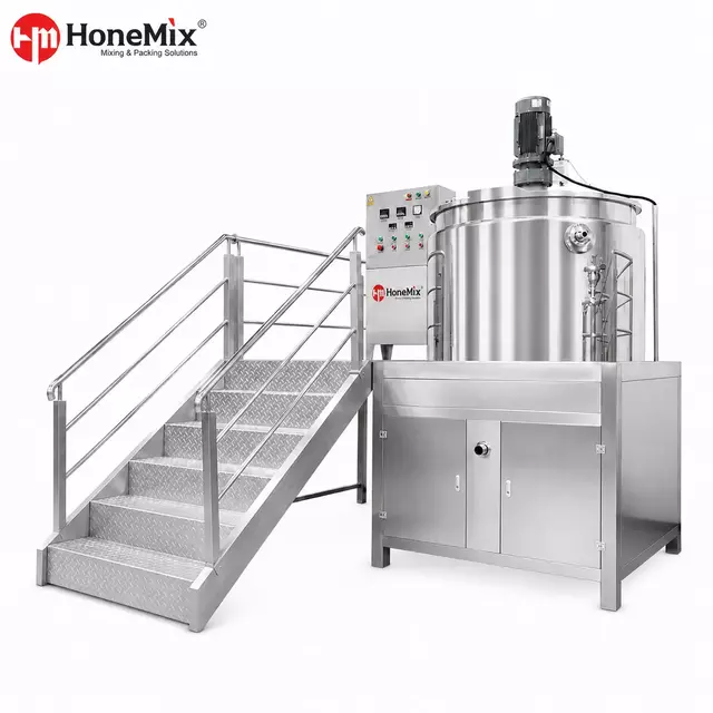 Stainless-Steel-Double-Jacket-Homogenizer-Mixing-Tank-With-Platform