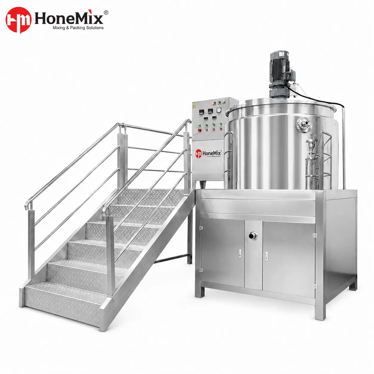 Stainless-Steel-Double-Jacket-Homogenizer-Mixing-Tank-With-Platform