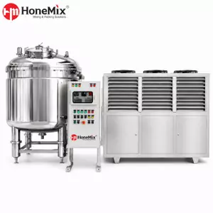 HONEMIX 2000L split-type perfume freezing mixing and filtration system with separate chiller