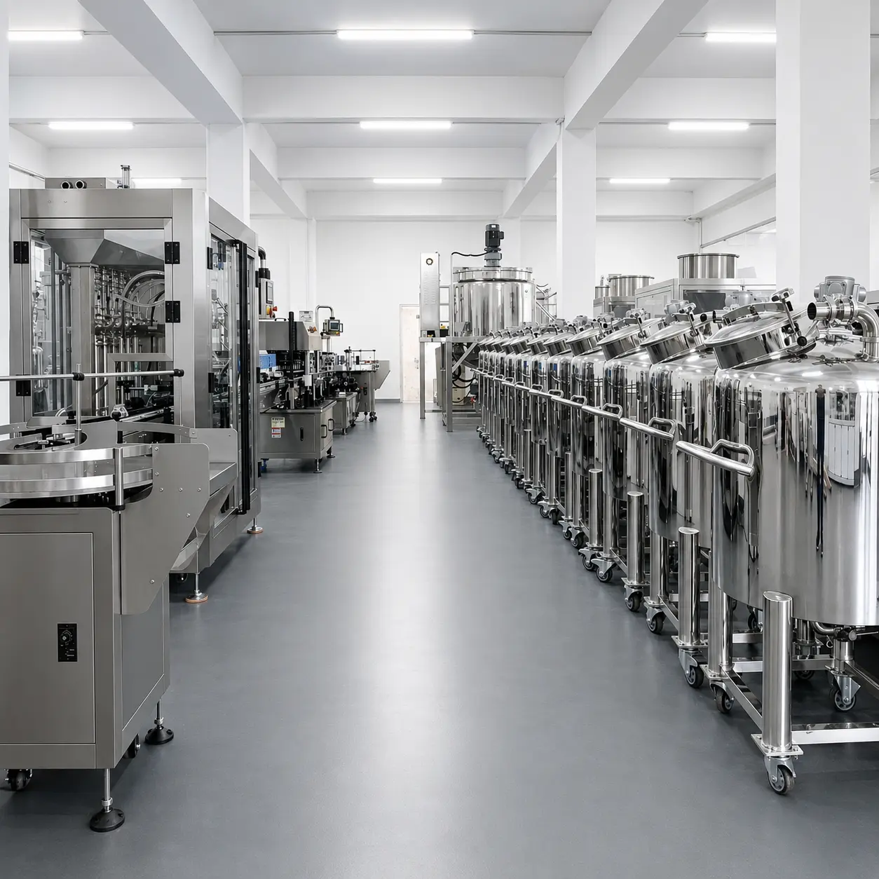 HONEMIX cosmetic machinery factory workshop for mixers and filling machine