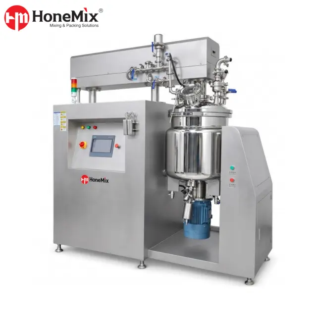 HVE-BFT PLC Hydraulic Lifting Vacuum Emulsifier for Small- to Medium-Scale Production 100–500L_副本