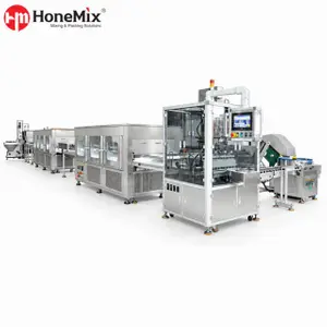 JX-HS automatic petroleum jelly jar filling line with container feeding, filling, cooling and capping stations