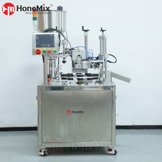 Mesin pengisi tiub separuh automatik HONEMIX HY-STF pandangan hadapan