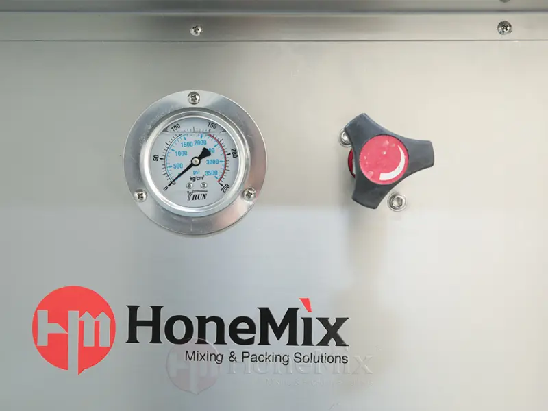 Pressure Gauge And Pressure Adjustment Control For Cosmetic Powder Press