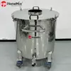 Sanitary Stainless Steel Storage Tank With Open Lid And Bottom Discharge Valve
