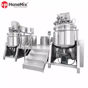 Hydraulic Lifting Vacuum Emulsifying Mixer With Dual Auxiliary Tanks