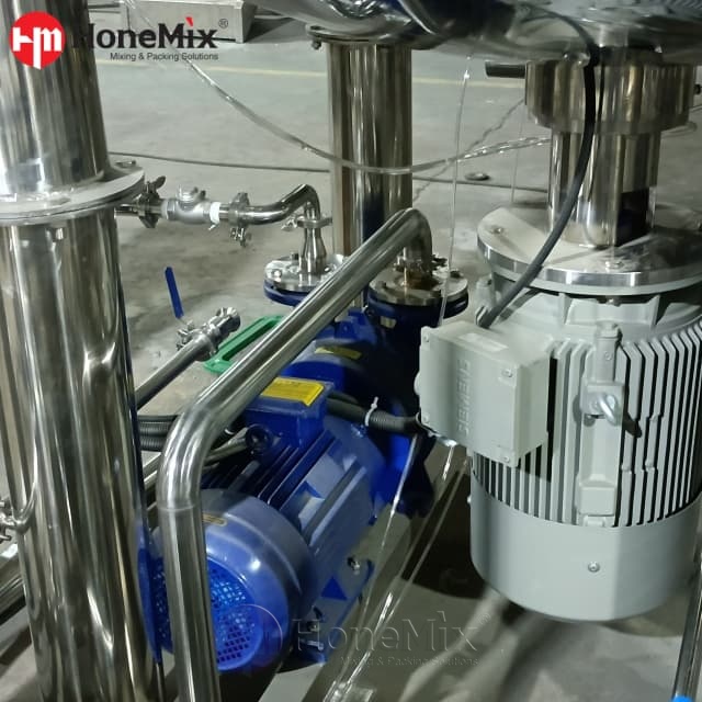 Vacuum Emulsifying Mixer Pipeline And Pump Connection For Cream Production