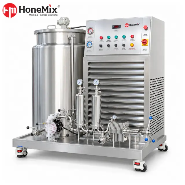 Perfume cooling filtration machine with tank pump and filter system