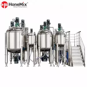 HCM-CF Customized Fixed Type Vacuum Emulsifying Mixer With Stainless Steel Mixing Tanks